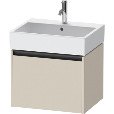 Duravit Ketho.2 Wastafelonderbouwkast - met 1 lade - 58.4x46x44cm - met greep antraciet - taupe supermat