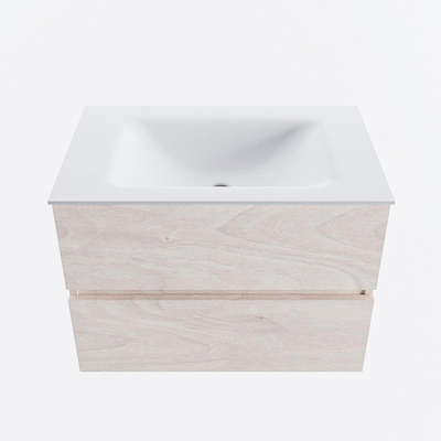 Mondiaz VICA Ensemble de meuble de salle de bain - 70cm - meuble sous vasque en aggloméré - 2 tiroirs - lavabo cloud milieu - 1 trou de robinet - version haute de 60cm - talc