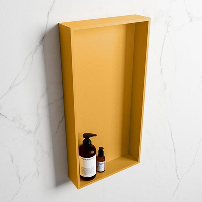 Mondiaz Easy nis 29.5x59.5x8cm voor Inbouw/opbouw 1 open vak Solid surface Ocher/Ocher