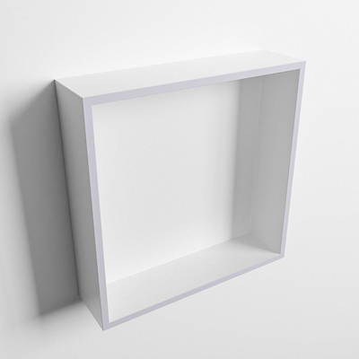 Mondiaz Easy nis 29.5x29.5x8cm voor Inbouw/opbouw 1 open vak Solid surface Talc/Cale