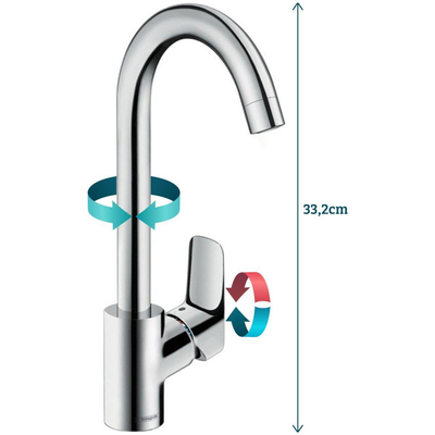 Hansgrohe Logis M31 Eengreeps keukenmengkraan - 260 - hoogglans chroom