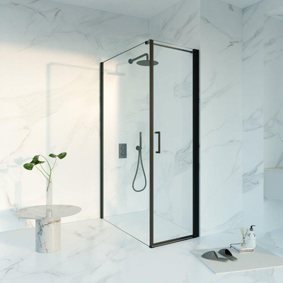 FugaFlow Eccelente Cabine de douche en verre - 60x120x200 - Profil en verre de sécurité - anti-calcaire - noir mat