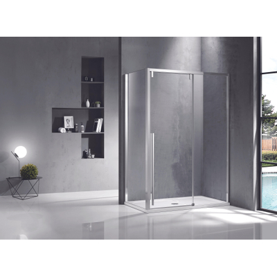 Marenza Neptune Schuifdeur - 120x200cm - softclose - links/rechts - gepolijst zilver