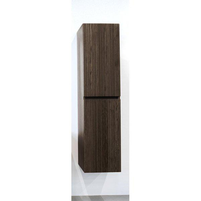 Adema Holz Hoge Kast - 160cm - 2 deuren - greeploos - donker eiken OUTLETSTORE