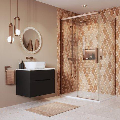 Crosswater Asura panneau latéral pour porte coulissante - 90cm - bronze brossé