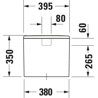 Duravit Me by starck reservoir 395x350x180mm dual fl. m/binnenw. AU wit