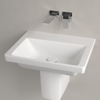 Villeroy & boch subway 3.0 lavabo 55x44x16.5cm rectangle sans trou de trop-plein pierre blanche mate céramique+