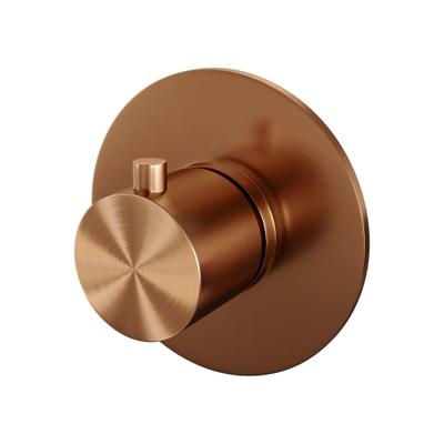 Brauer Copper Edition inbouwthermostaat - inbouwdeel - 1 gladde knop - PVD - geborsteld koper