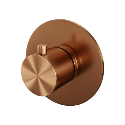 BRAUER Copper Edition inbouwthermostaat - inclusief inbouwdeel - 1 gladde knop - PVD - geborsteld koper