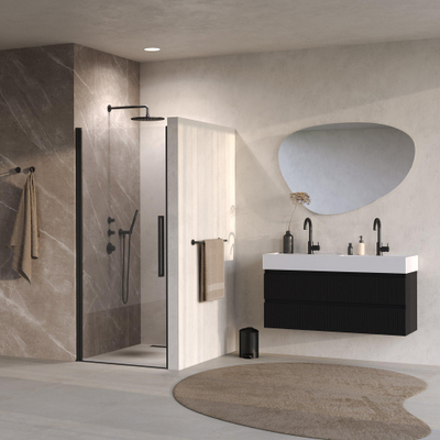BRAUER Cosmic Nisdeur - 90x200 - draaiend - helder - glas omkeerbaar incl. glascoating - mat zwart