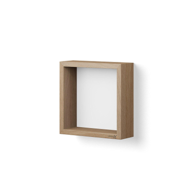 Looox Wood collection wand BoX 30x30cm met achterplaat wit eiken mat wit