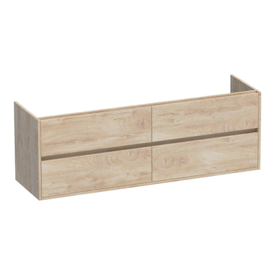 BRAUER Adore wastafelonderkast - 160x46x55cm - 4 softclose lades - greeploos - 2 sifon uitsparingen - Forest Wheat