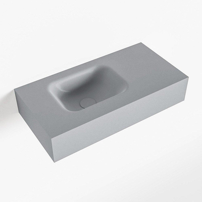 Mondiaz LEX Fontein - 60x30x12cm - wasbak Links - zonder kraangaten - solid surface - Plata