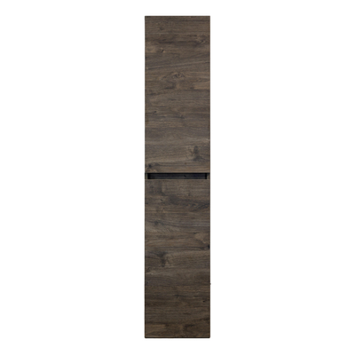 H&R Badmeubelen Hoge Kast - 35x35x170cm - 2 deuren - rechtsdraaiend - greeploos - espresso