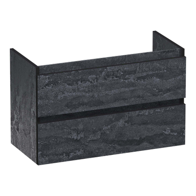 BRAUER Joy Edge wastafelonderkast ondiep 80 2 softclose lades - greeploos - 1 sifon uitsparing - Damascus