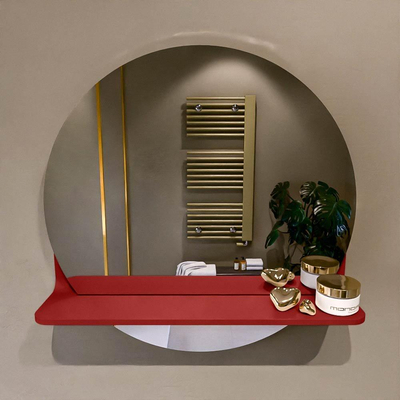 Mondiaz SPOT spiegel – Ø50 cm – met planchet – Fire (rood)