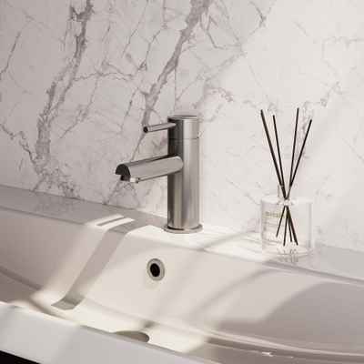 Brauer Brushed - Edition Wastafelmengkraan opbouw - laag - model a - PVD - geborsteld RVS SHOWROOMMODEL