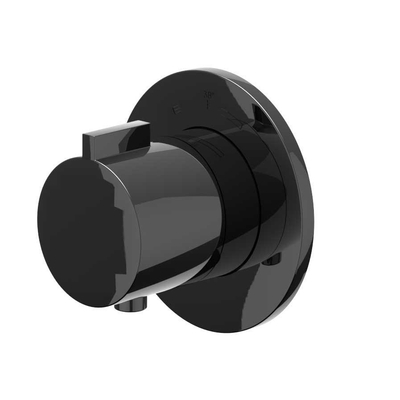 IVY Pact Afbouwdeel - voor Inbouwthermostaat - Symmetry - rond rozet - Zwart chroom PVD