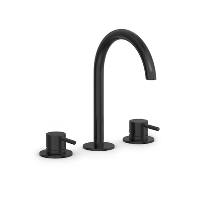 Hotbath Cobber Wastafelmengkraan - 3 gats - PVD - geborsteld zwart