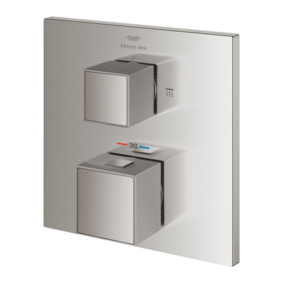 Grohe Grohtherm cube afdekset thermostaat m/omstel supersteel