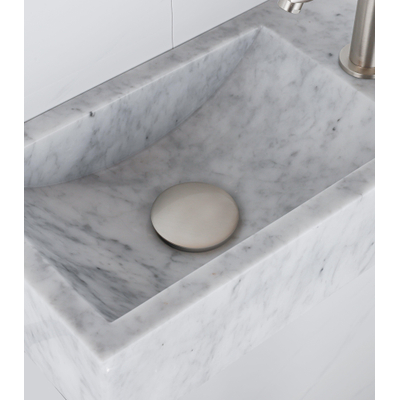 FortiFura Fuente Pack Lave-mains - 22x40x10cmcm - 1 trou de robinet - droite - marbre - robinet Inox - Blanc