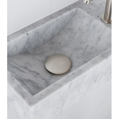 Saniclass Fuente pack lave-mains – rectangulaire – 40 x 22 x 10 cm – pierre naturelle blanche – robinet inox
