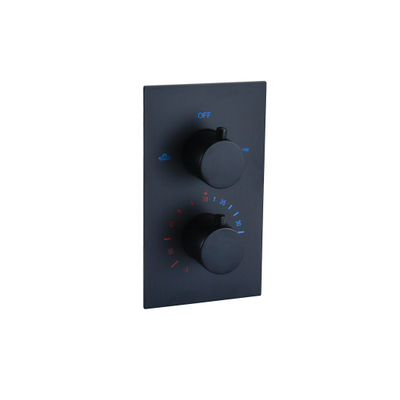 Fortifura Calvi thermostatische inbouwkraan met inbouwdeel mat zwart OUTLET