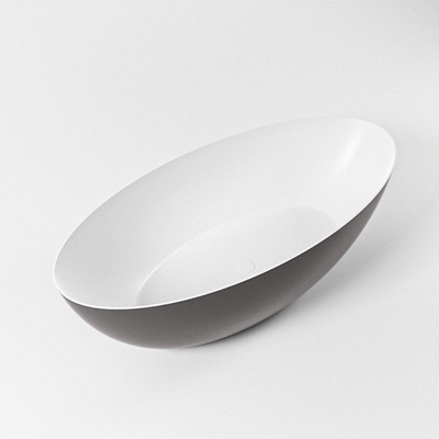 BAIGNOIRE MONDIAZ FLOAT îlot 170x80cm couleur gris foncé baignoire intérieure talc