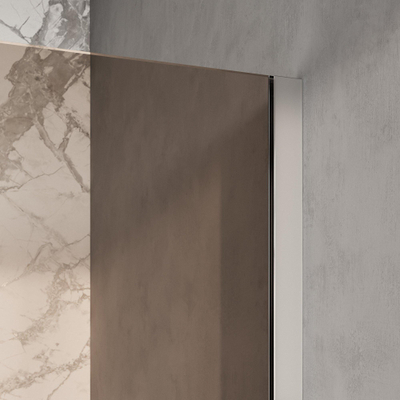 BRAUER Oblivion Paroi de baignoire - 80x140 - verre bronze - incl. traitement anticalcaire - chrome