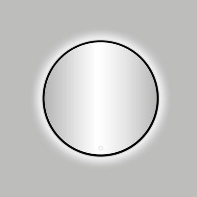 Best Design Nero miroir – rond Ø 80 cm – LED indirecte tout autour – Noir mat