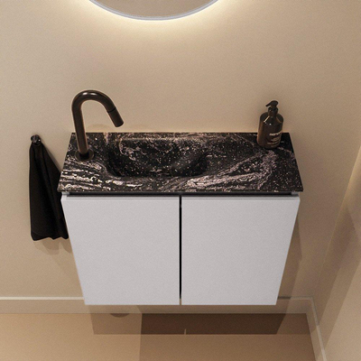 MONDIAZ TURE-DLUX 60cm toiletmeubel Cale. EDEN wastafel Lava positie links. Met 1 kraangat.