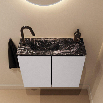 MONDIAZ TURE-DLUX Meuble toilette - 60cm - Cale - EDEN - vasque Lava - position gauche - 1 trou de robinet