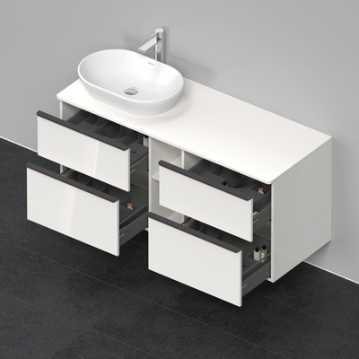 Duravit D-neo Meuble sous vasque 140x55x66.4cm 4 tiroirs Blanc haute brillance