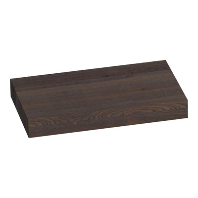 BRAUER Creek topblad vrijhangend - 80x50x10cm - lamellen eiken zwart
