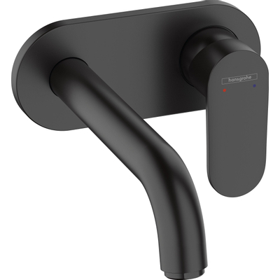 Hansgrohe Vernis Blend 1 greeps wastafelkraan - inbouw - voor wandmontage - voorsprong 20 - 7 cm - mat zwart