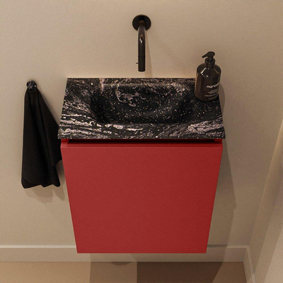 MONDIAZ TURE-DLUX 40cm toiletmeubel Fire. EDEN wastafel Lava positie midden. Zonder kraangat.