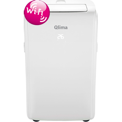 Qlima Climatiseur mobile avec télécommande et WiFi 71.5x35.5x44cm 9500BTU 90m3 blanc