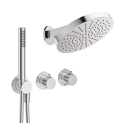 Crosswater MPRO Module inbouw regendoucheset – Ø30 cm hoofddouche – 20.2 cm gebogen wandarm – 2 hendels – chroom