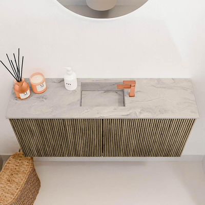 Mondiaz JOYA-DLUX 90cm toiletmeubel - kleur Dusk - Wastafel FAYE positie Midden 1 kraangat kleur Glace.