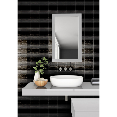 ÉCHANTILLON Terravito Girivo Carreau mural en céramique - 35x35cm - 9.2mm - Noir