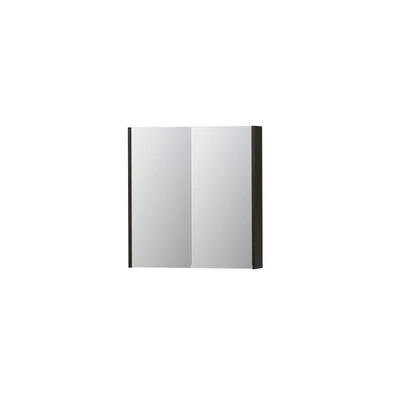 INK SPK2 spiegelkast – 70x74x14 cm – 2 deuren, dubbelzijdige spiegeldeuren – Intens eiken