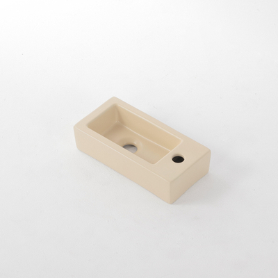 QeramiQ Dely Fontein - 38x18.5x9cm - keramiek - kraangat rechts - Mat Beige