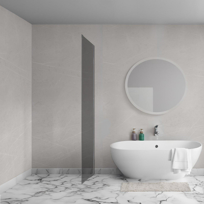 Aqua Vista Lokla paroi latérale - 30x200cm - incl. kit de montage - pour cabine de douche - verre fumé - gunmetal