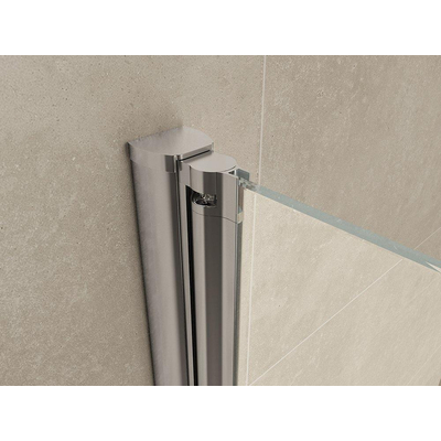 Wiesbaden Comfort Zijwand draaibaar - met muurprofiel - 40x200cm - 10mm - nano helder glas - chroom