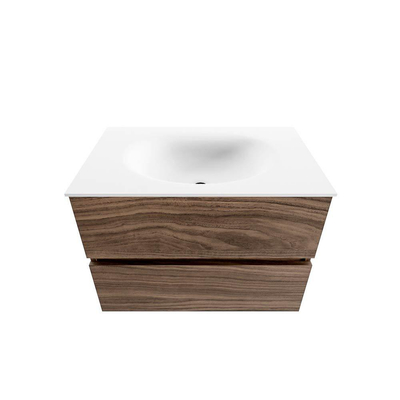 Mondiaz VICA meuble sous lavabo de salle de bains - 70cm - 2 tiroirs - lavabo Moon Talc - 1 trou pour robinet - Mocha