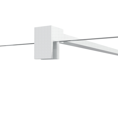 FugaFlow Eccelente Vetro Douchecabine - 80x80x200cm - scharnieren - deurgreep - stabilisatiestang - helder geribbeld - veiligheidsglas - Mat wit
