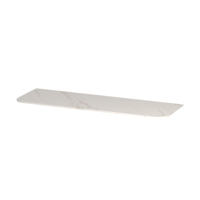 INK Concept R Plan de lavabo - 140x45x1.2cm - pour meuble bas arrondi - Céramique - Calacatta mat