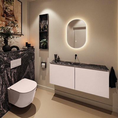 MONDIAZ TURE-DLUX Meuble toilette - 120cm - Rosee - EDEN - vasque Lava - position centrale - sans trou de robinet