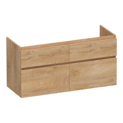 BRAUER Delight meuble sous-lavabo - 120x46x60cm - 4 tiroirs à fermeture douce - sans poignées - 2 découpes pour siphon - Forest Tan