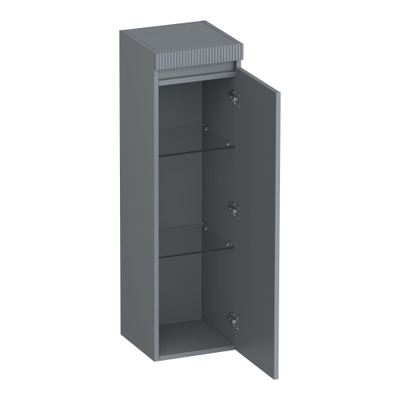 BRAUER Joy Wavy Armoire haute - 120x35x35cm - 1 porte - ouverture à droite - sans poignée - gris mat